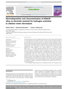 Electrodeposition and characterizationof NiMoW alloys