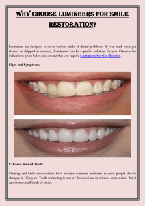Why choose Lumineers for Smile Restoration