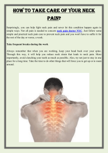 How to take care of your neck pain