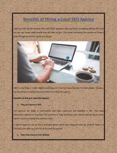 Benefits of Hiring a Local SEO Agency