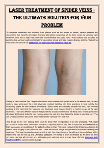 Laser Treatment of Spider Veins - The Ultimate Solution For Vein Problem