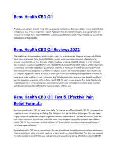 Renu Health CBD Oil