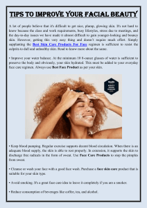 Tips to improve your facial beauty