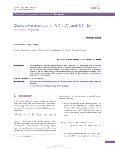 Dissociative excitation of HD D 2 and DT by electr
