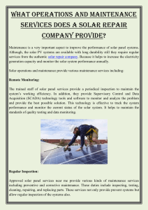 What operations and maintenance services does a solar repair company provide
