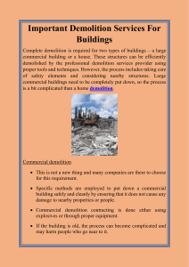 Important Demolition Services For Buildings