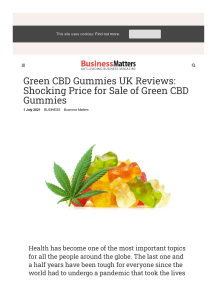 Green CBD Gummies Reviews : Eliminate Pains And Anxiety Level, Benefits, & Price!