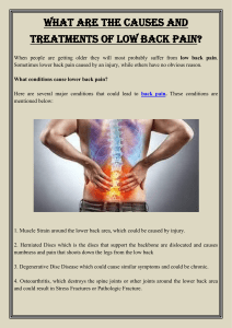 What are the Causes and Treatments of Low Back Pain