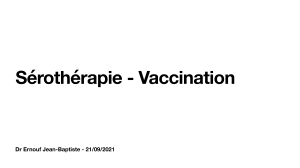 serothérapie- vaccination IFISI 2021