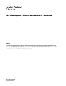 HPE c00705292 HPE BladeSystem Onboard Administrator User Guide