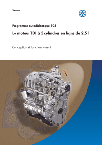 Le moteur TDI à 5 cylindres en ligne de 2,5 l