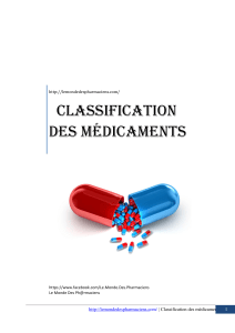 classification des médicaments