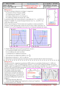 Série d'exercices 9 , Oscillations forcées dans un circuit RLC série , 2BAC BIOF , SM , PC et SVT ,  Pr JENKAL RACHID - Chtoukaphysique (1)-déverrouillé
