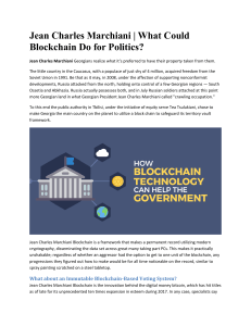 Jean Charles Marchiani | What Could Blockchain Do for Politics