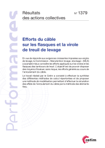 Efforts du câble sur les flasques et la virole de treuil de levage CETIM n°1379