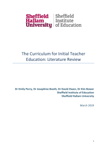 Literature Review of Initial Teacher Education Curriculum - final