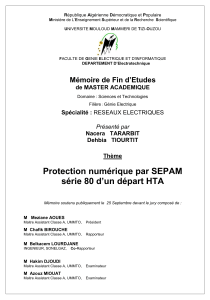 protection numérique par SEPAM  80 d'un départ HTA