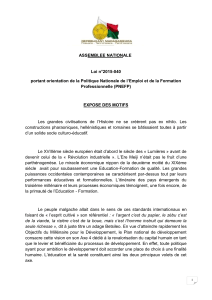 Loi 2015-040 Politique Nationale de l'Emploi et de la Formation Professionnelle (PNEFP) Madagascar