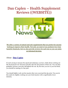 Dan Caplen – Health Supplement Reviews ((100% Natural Ingredients))