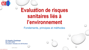 Généralités sur l'évaluation de risques sanitaires liés à l'environnement