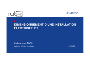 Dimensionnement d'une installation électrique BT - AAL