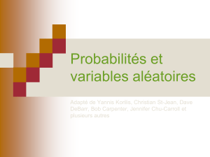 1 Probabilites et variables aleatoires