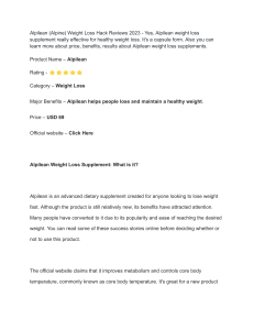 Alpilean (Alpine) Weight Loss Hack Reviews 2023 - Yes, Alpilean weight loss supplement really effective for healthy weight loss - Google Docs