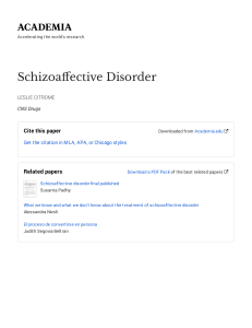 Schizoaffective Disorder 2011