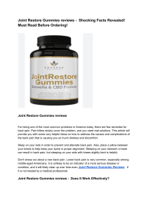 Joint Restore Gummies reviews -  Shocking Facts Revealed! Must Read Before Ordering!
