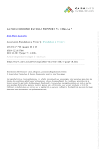 Zaninetti - 2013 - La francophonie est-elle menacée au Canada 