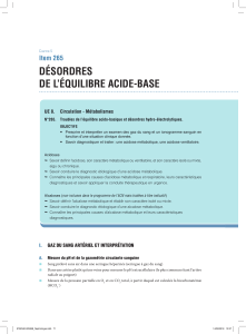 DÉSORDRES DE L’ÉQUILIBRE ACIDE-BASE.