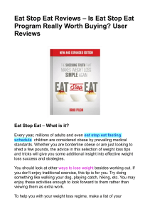 Eat Stop Eat Reviews – Is Eat Stop Eat Program Really Worth Buying? User Reviews