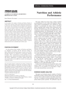 American College of Sports Medicine Joint Position Statement. Nutrition and Athletic Performance.25