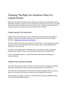 FCIQ-Article - BEST CAR INSURANCE FOR A LEARNER DRIVER