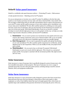 Construction insurance for solar