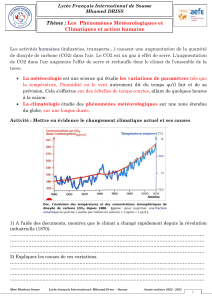 Cour Les   Phénomènes Métérologiques et Climatiques  Changements Climatiques