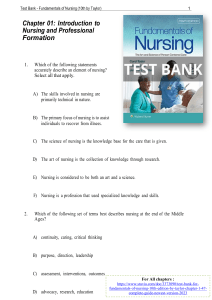 Test Bank for Fundamentals of Nursing 10th Edition by Taylor Chapter 1-47
