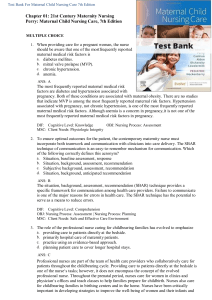 Test Bank Maternal Child Nursing Care 7th Edition chapter 1