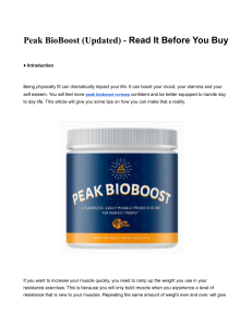 Peak BioBoost (Updated) - Read it before you buy