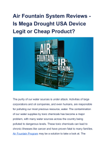 Air Fountain System Reviews - Is Mega Drought USA Device Legit or Cheap Product 