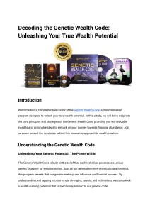 Decoding the Genetic Wealth Code  Unleashing Your True Wealth Potential