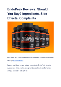 EndoPeak Reviews  Should You Buy  Ingredients, Side Effects, Complaints