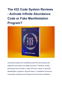The 432 Code System Reviews - Activate Infinite Abundance Code or Fake Manifestation Program 