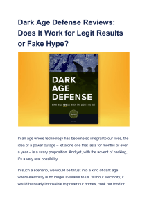 Dark Age Defense Reviews  Does It Work for Legit Results or Fake Hype 