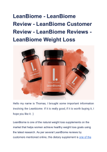 LeanBiome - LeanBiome Review - LeanBiome Customer Review - LeanBiome Reviews - LeanBiome Weight Loss