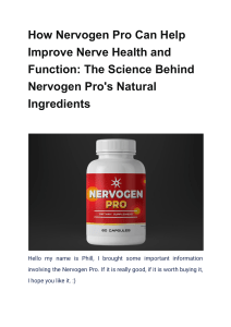 Nervogen Pro Reviews An Effective Formula To Support A Healthy Nervous System!