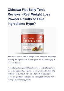 Okinawa Flat Belly Tonic Reviews - Real Weight Loss Powder Results or Fake Ingredients Hype 