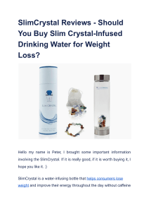 SlimCrystal Reviews - Should You Buy Slim Crystal-Infused Drinking Water for Weight Loss 
