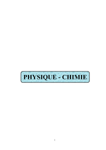 PHYSIQUE CHIMIE