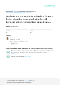 Oxidants and Antioxidants in Medical Science